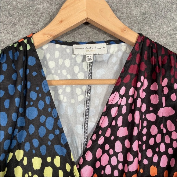 NEVER FULLY DRESSED Dress Size UK 10 Womens Contrast Leopard Wrap Mini Short - Picture 8 of 11